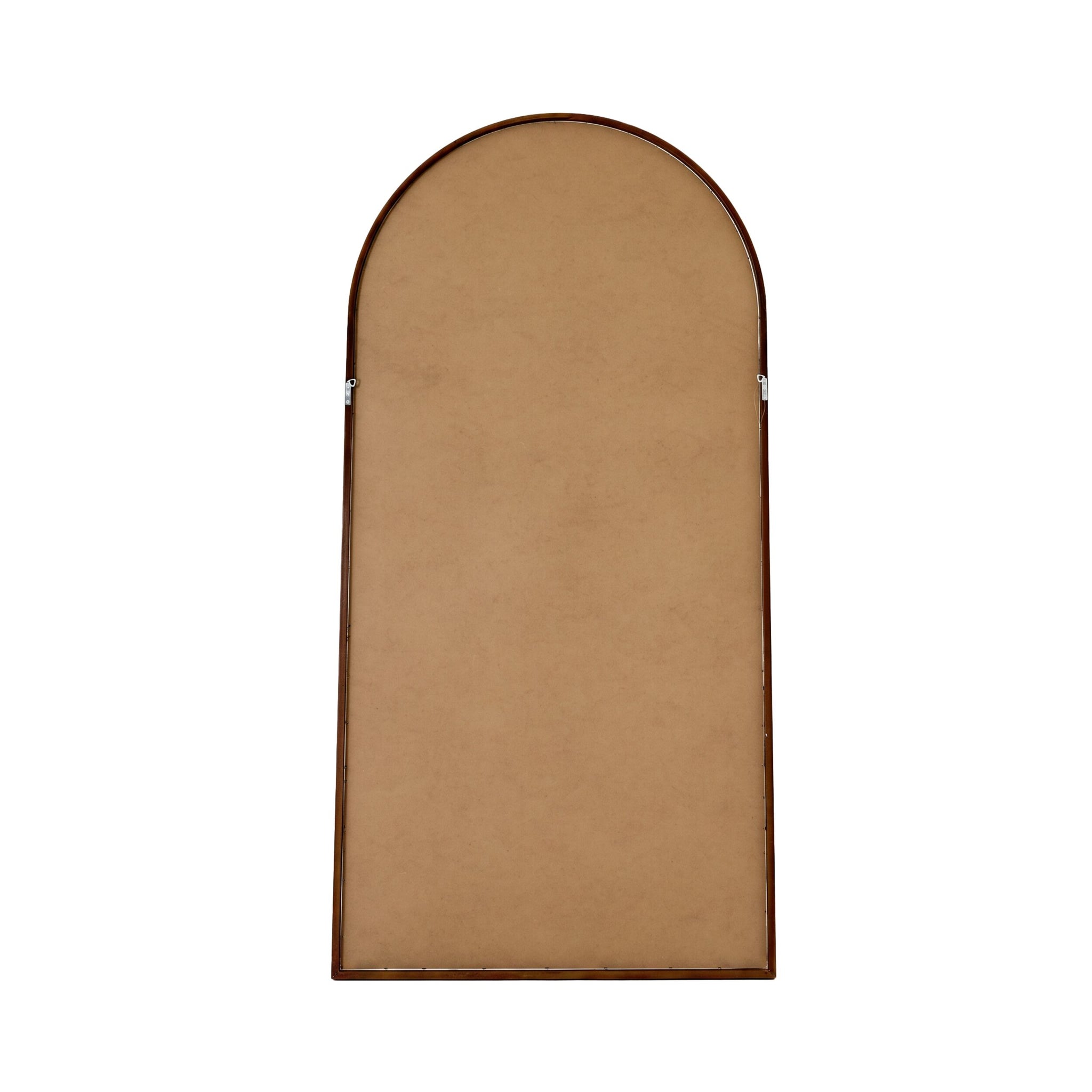 Walnut Wooden Arched Floor Mirror
