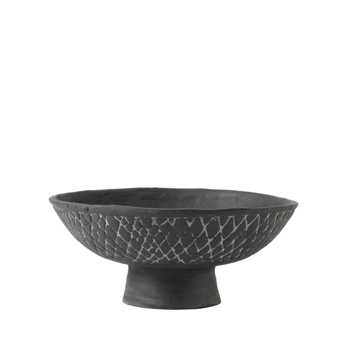 Kairos Paper Mache Pedestal Bowl