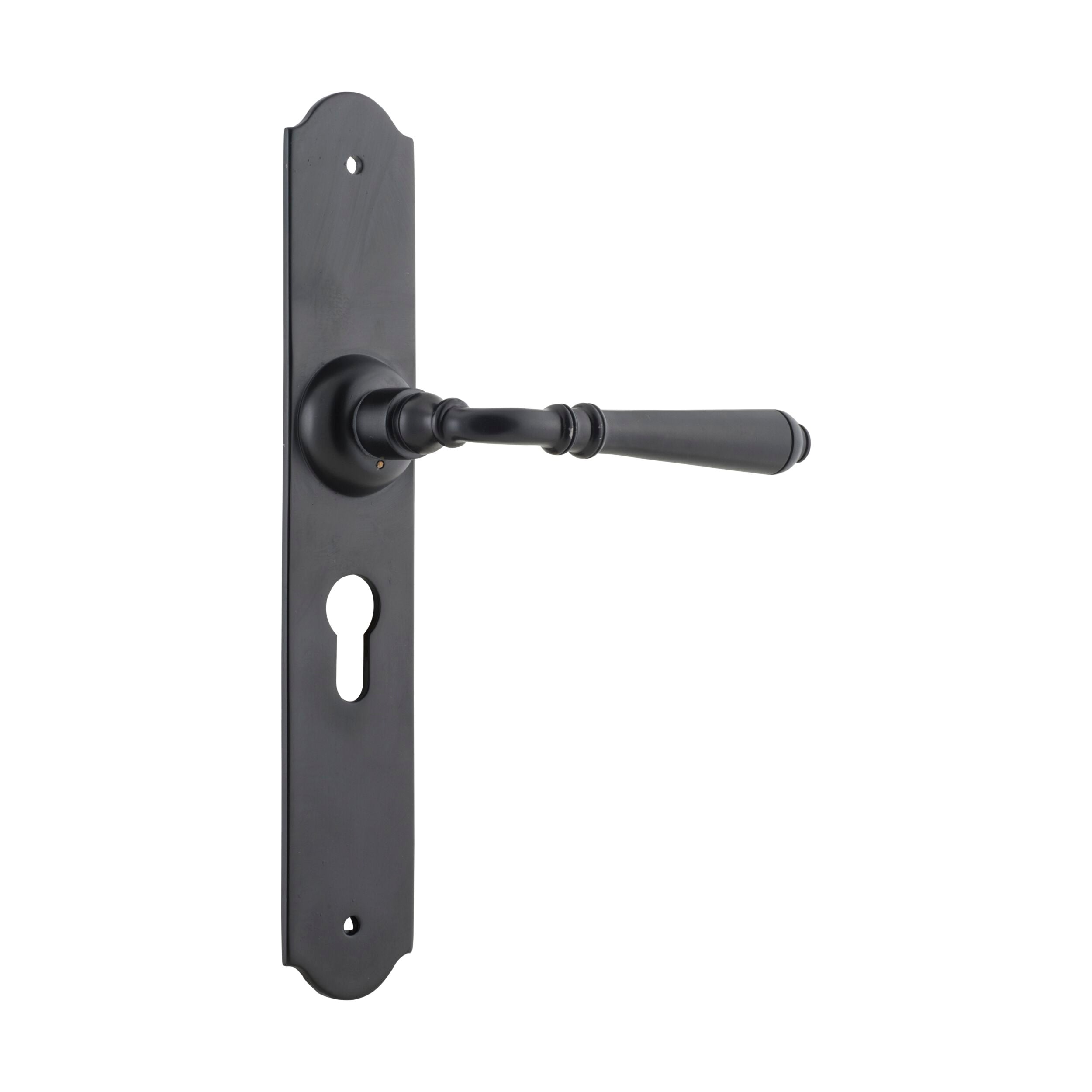 9620E Door Lever Reims Euro Pair Matte Black H240xW40xP70mm