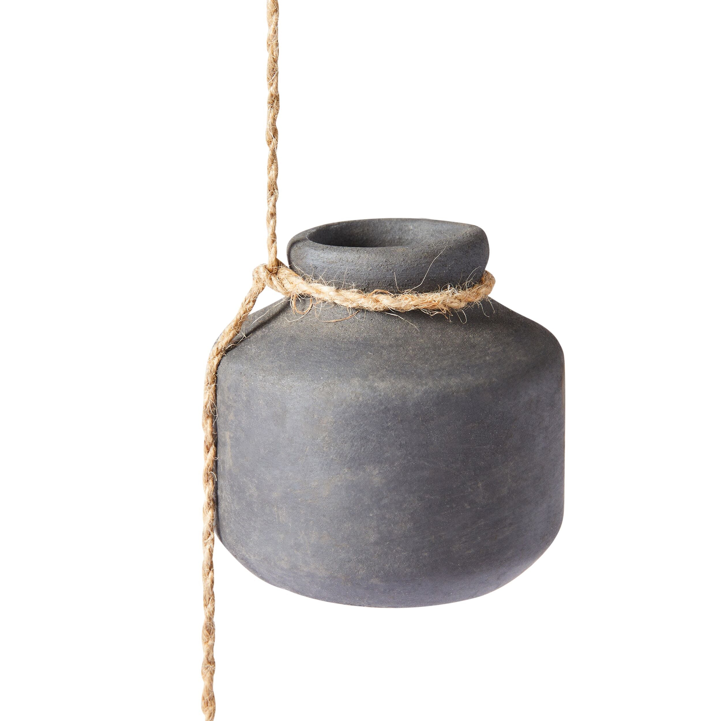 Terracotta Hanging Pots Black 30x6x6cm