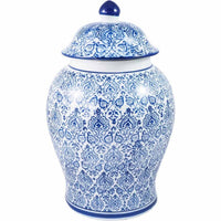 Celadon Diamond Print Jar 22x22x31cm