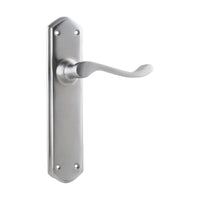 0892 Door Lever Windsor Latch Pair Satin Chrome H200xP60xW45mm