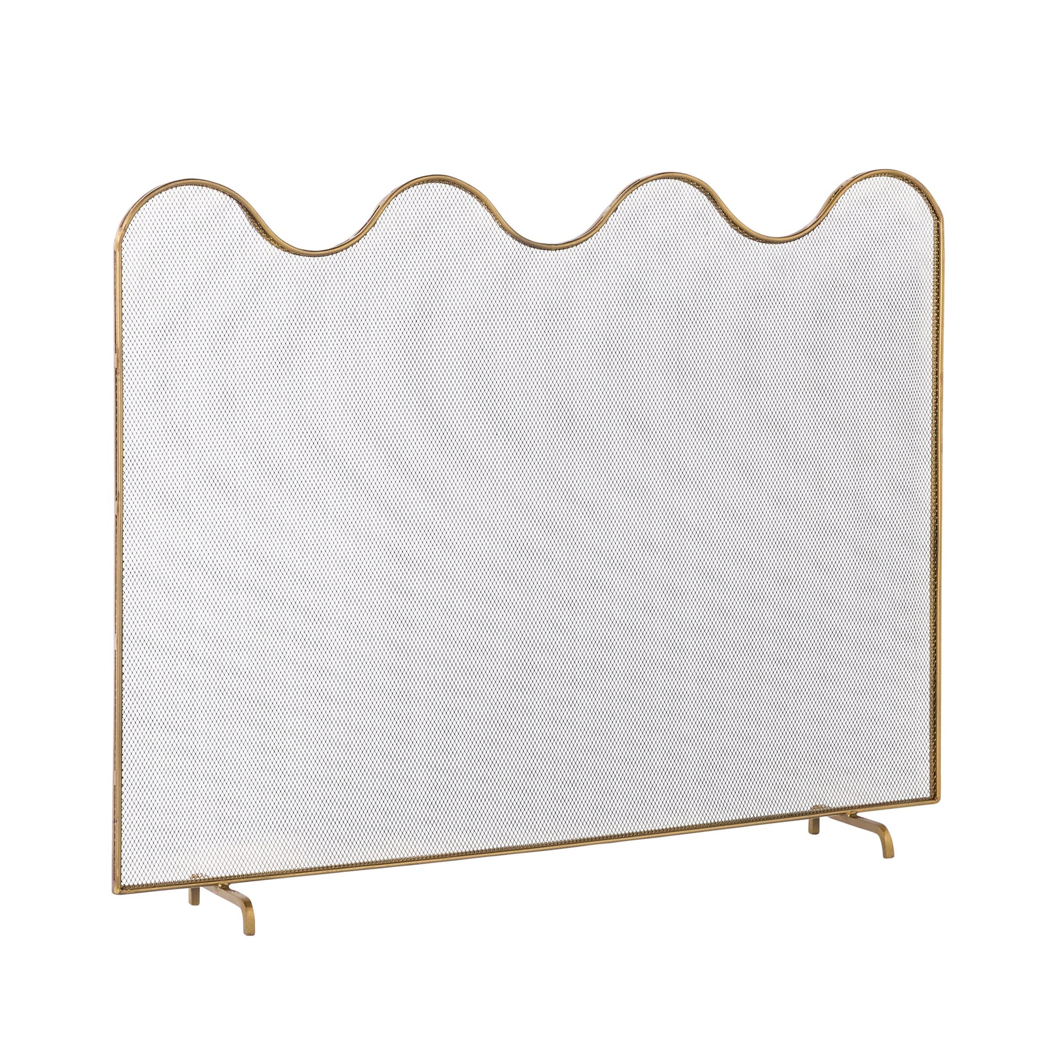 Flo Fire Screen Brass Antique