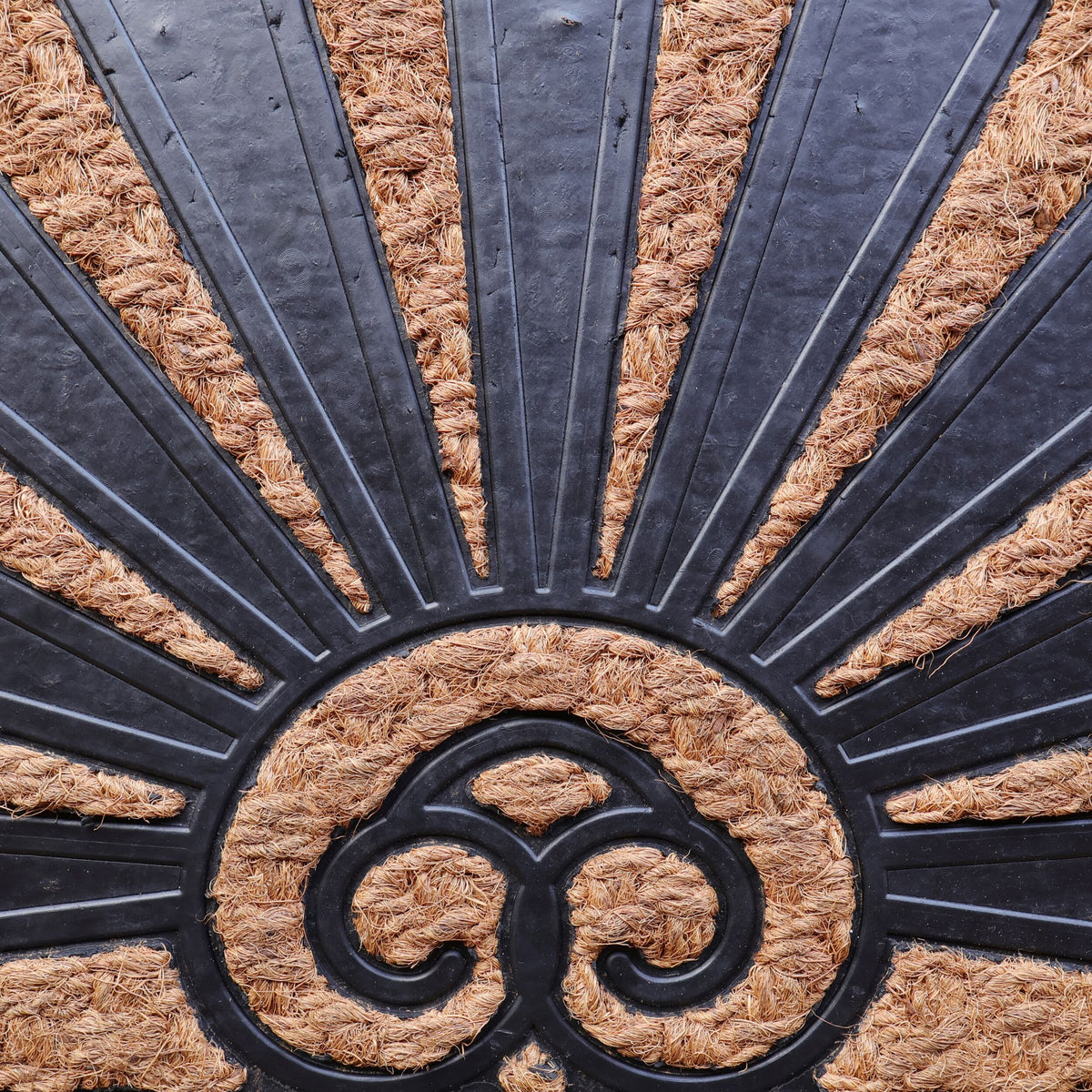 Half Moon Deco Rubber and Coir Doormat 75cm