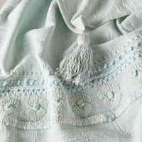 Stitch Suri Embroidered Throw Blue