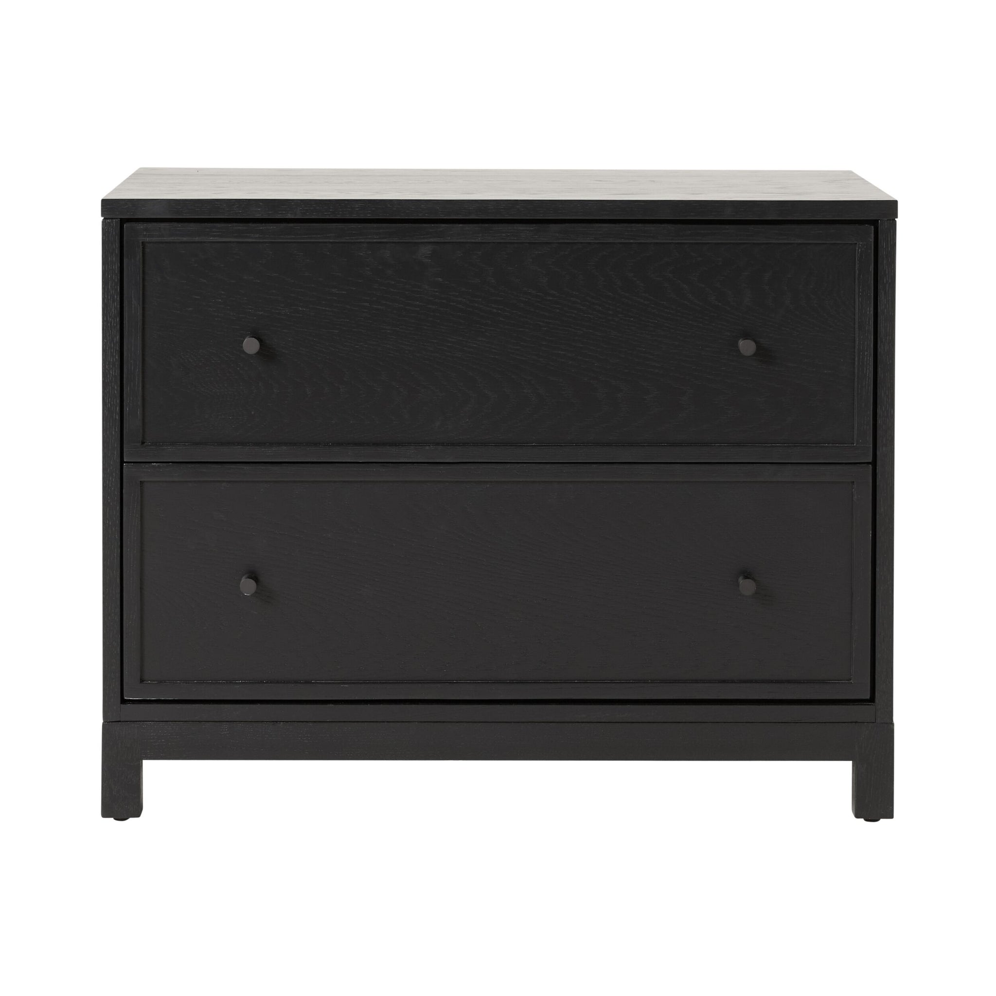 Avalon Large 2 Drawer Bedside Black