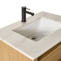 Oliver Single Bathroom Vanity Teak with Stone Top 760mm Package