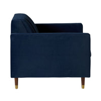 Stitch Velvet Armchair Indigo