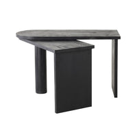 Harrie L Shape Rotating Desk Black