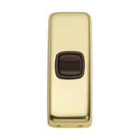 5800 Switch Flat Plate Rocker 1 Gang Brown Polished Brass H82xW30mm