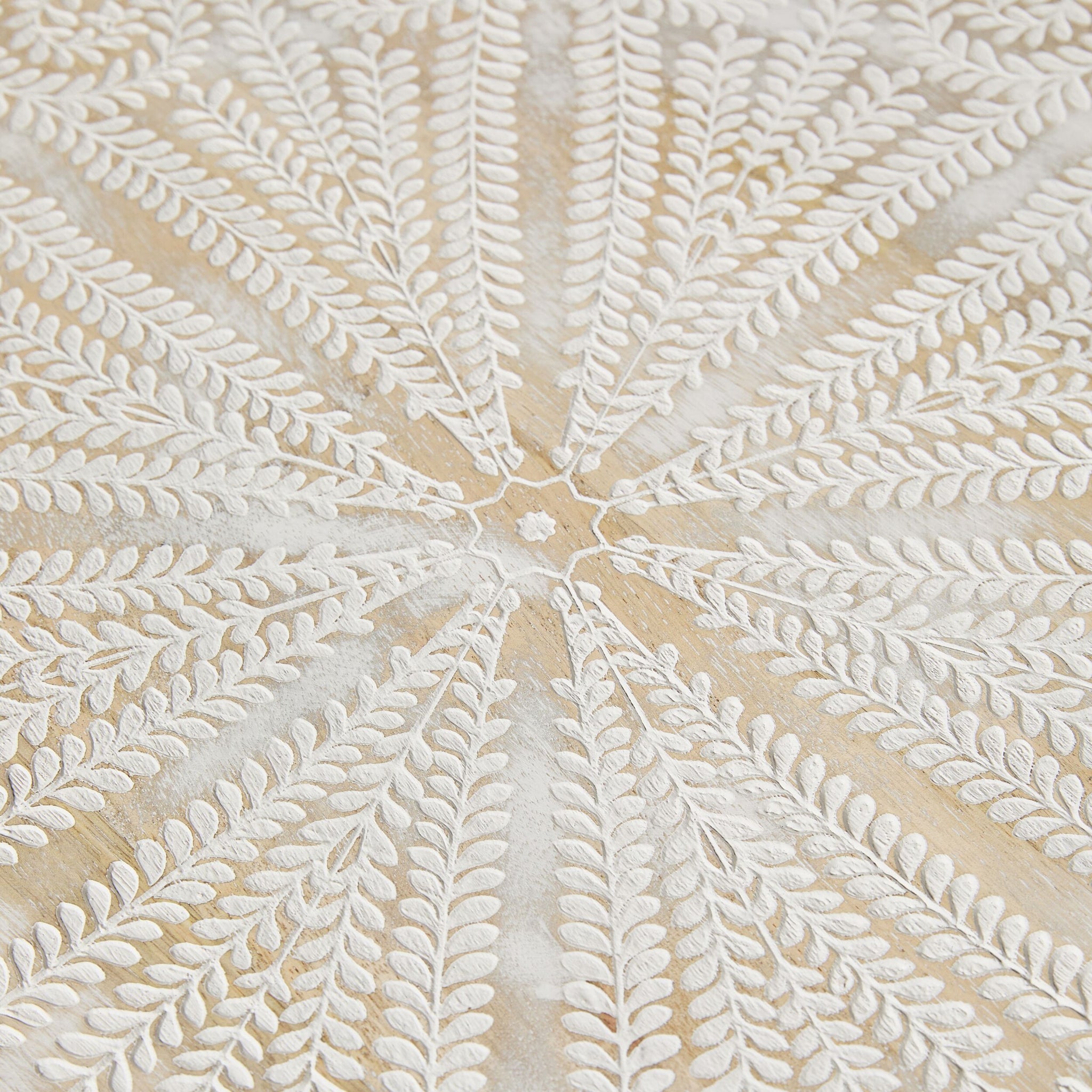 Pavan White Washed Wooden Side Table 48cm