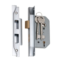 2178 Mortice Lock 5 Lever Rebated Satin Chrome CTC57mm Backset 46mm