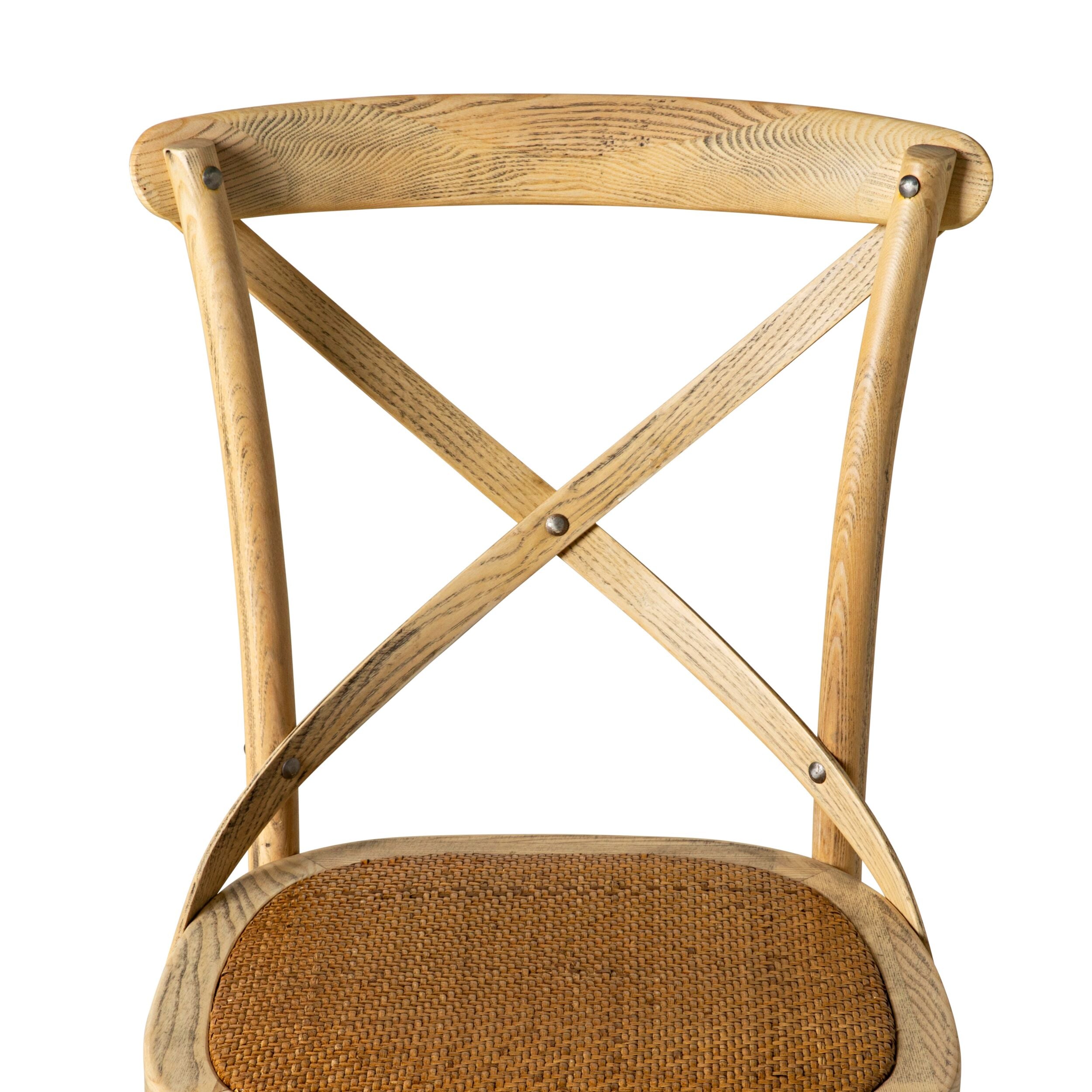 Provincial Cross Back Dining Chair Natural Oak