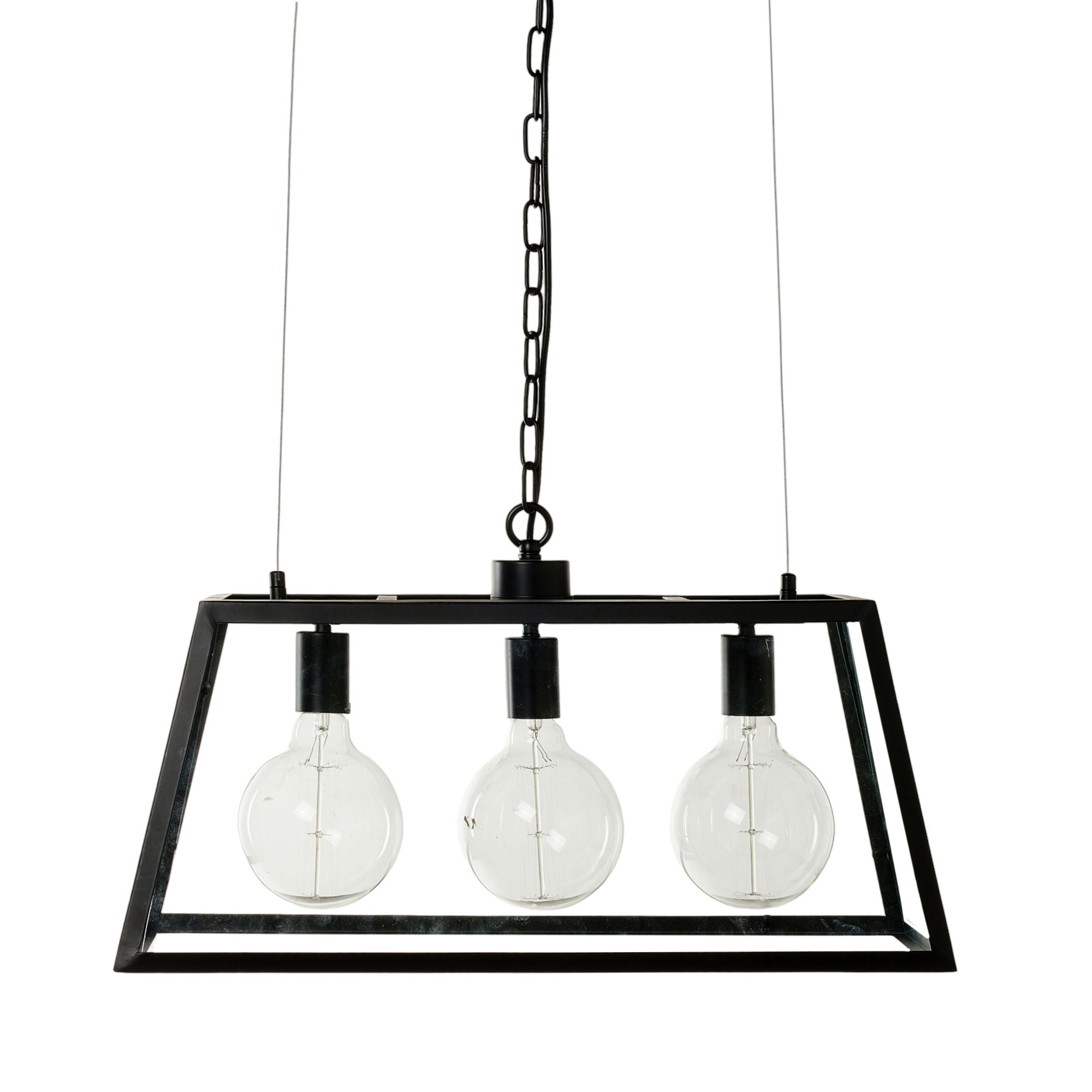 Karter 3 Light Cube Pendant Black 30x61cm