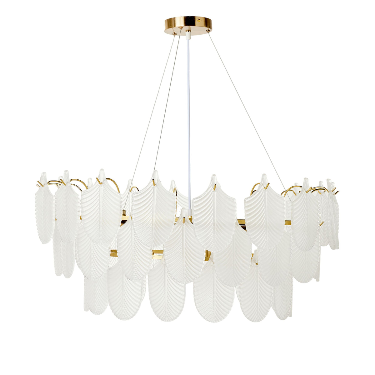 Greta Glass Leaf 11 Light Pendant 21x75cm - Image 1