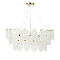 Greta Glass Leaf 11 Light Chandelier 21x75cm