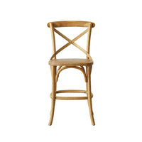 Provincial Cross Back Dining Stool Natural Oak