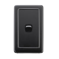 5342 Switch Flat Plate Rocker 1 Gang Matte Black H115xW72mm