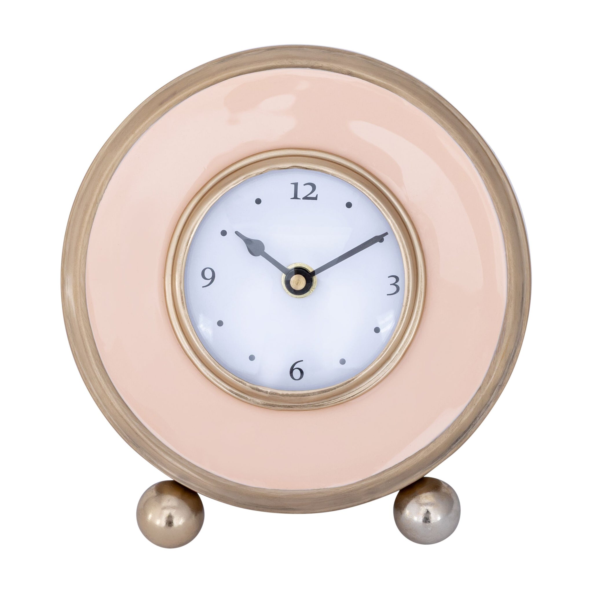 Iron Mantel Clock with Enamel 15x16.5x4cm