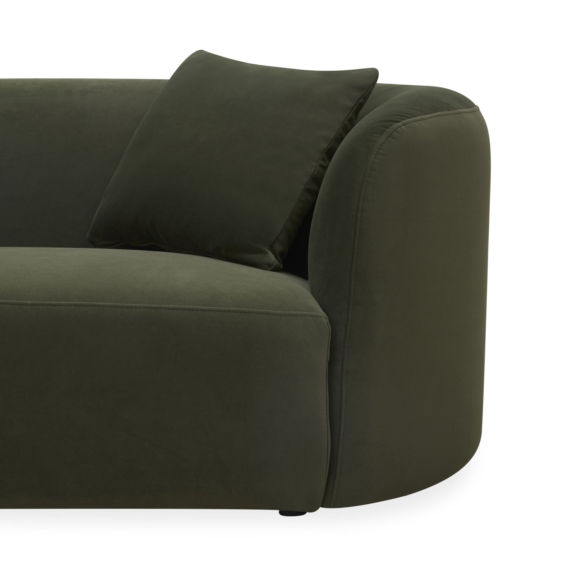 Wylder 4 Seater Curved Sofa Velvet Eucalyptus