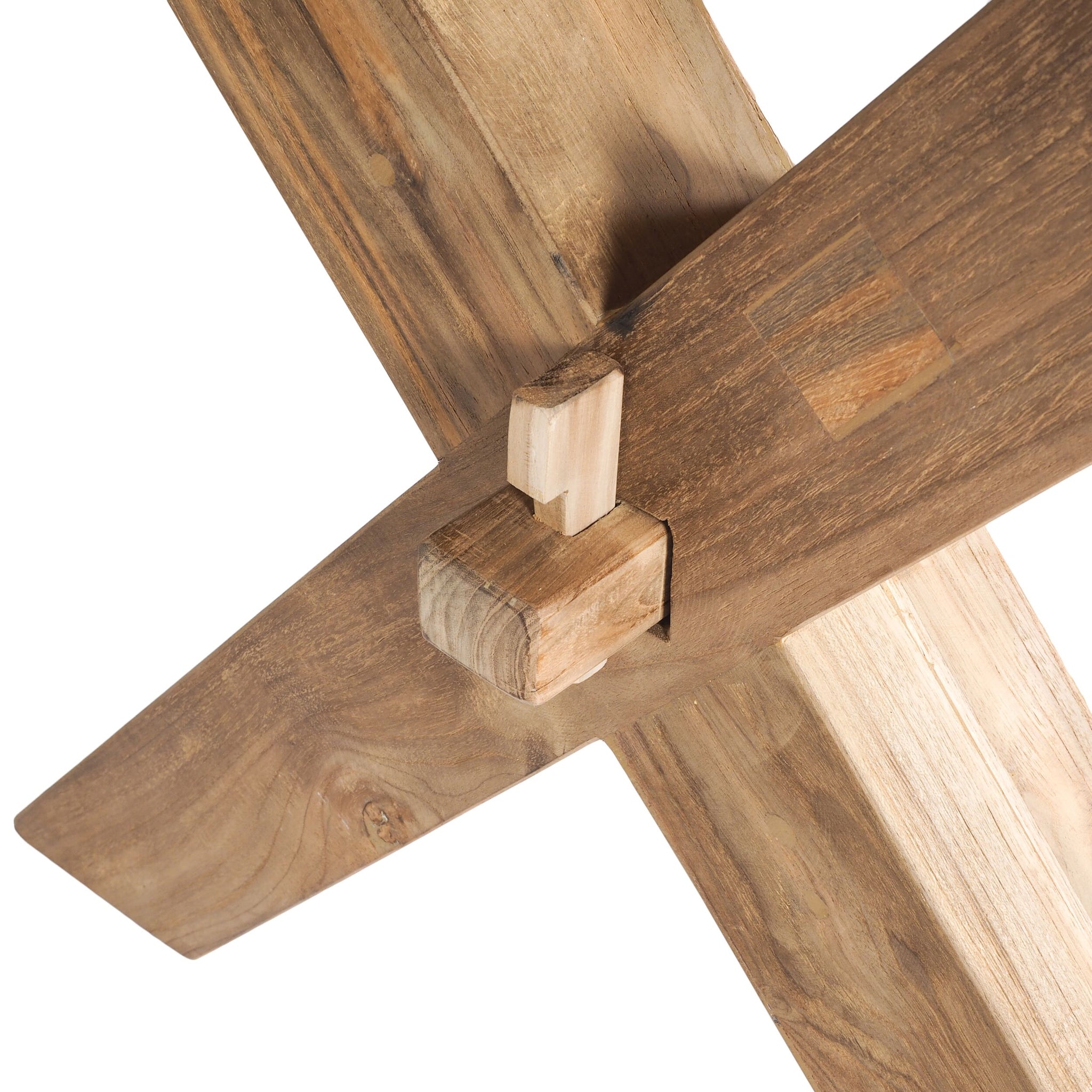 Reclaimed Teak Dining Table 320cm with 8 Black Wicker Deck Chairs