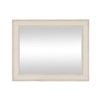 Cannes White Washed Oak & Linen Insert Wall Mirror 100x80cm