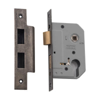 6154 Mortice Lock Euro Rumbled Nickel CTC47.5mm Backset 46mm