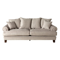 Lisette 3.5 Seater Extra Deep Luxe Velvet Sofa Natural Custom C-004