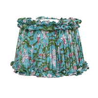 Loni Scallop Tapered Shade Aqua Floral 25cm