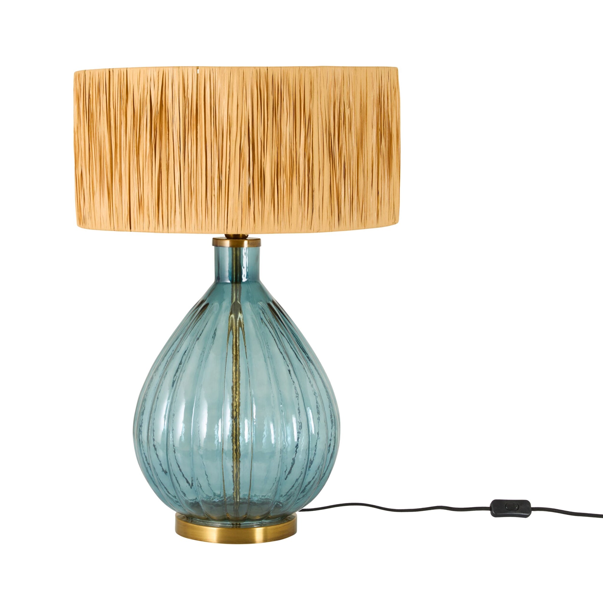 Elisa Glass Table Lamp Blue 80cm