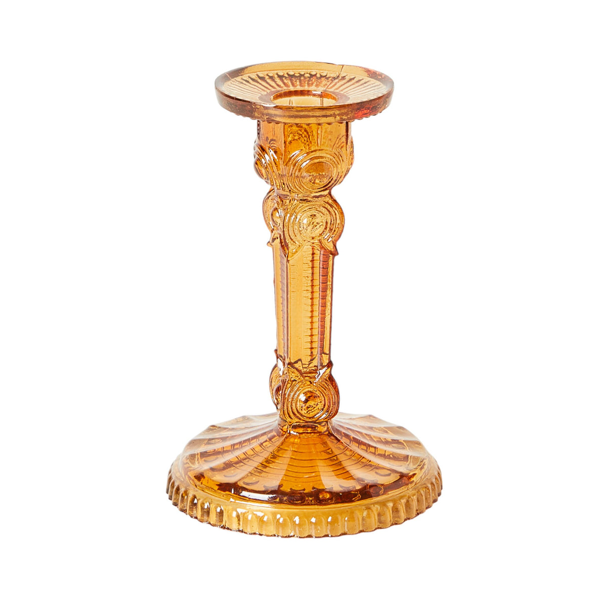 Glace Candle Holder Amber 15cm