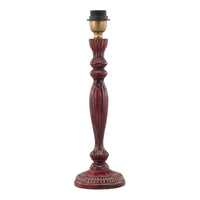 Zarina Meena Deep Red Wooden Table Lamp Base 13x13x36cm