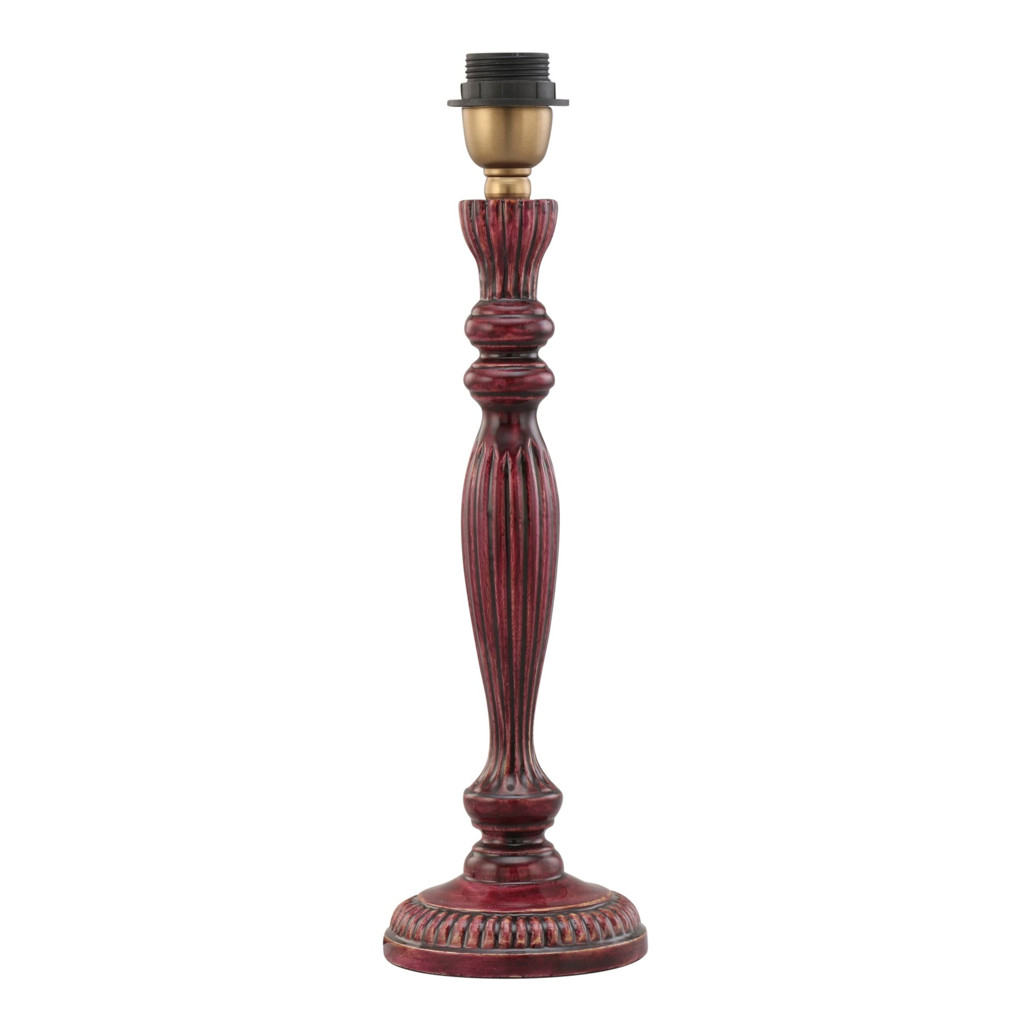 Zarina Meena Deep Red Wooden Table Lamp Base 13x13x36cm