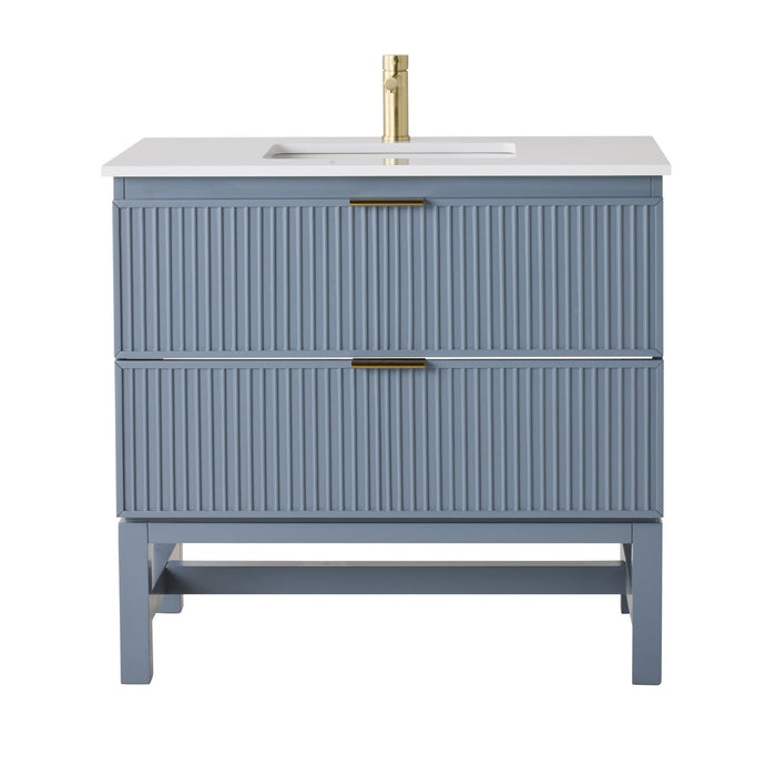 Lennox Single Vanity Slate Blue 940mm