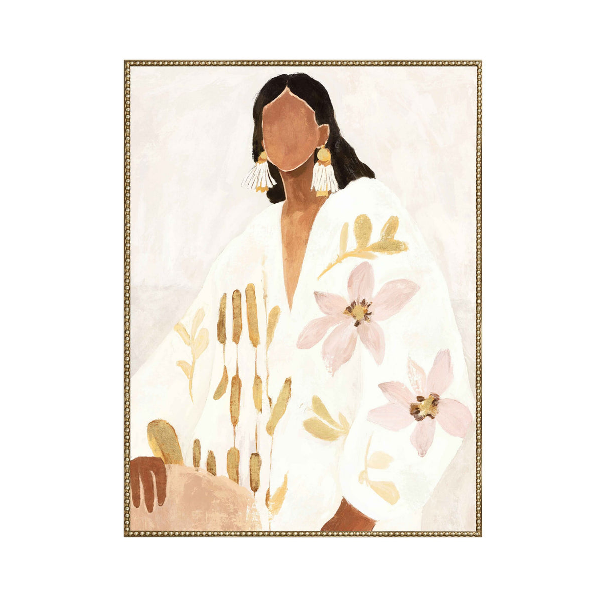 Golden Muse Framed Textured Artwork 120x160cm