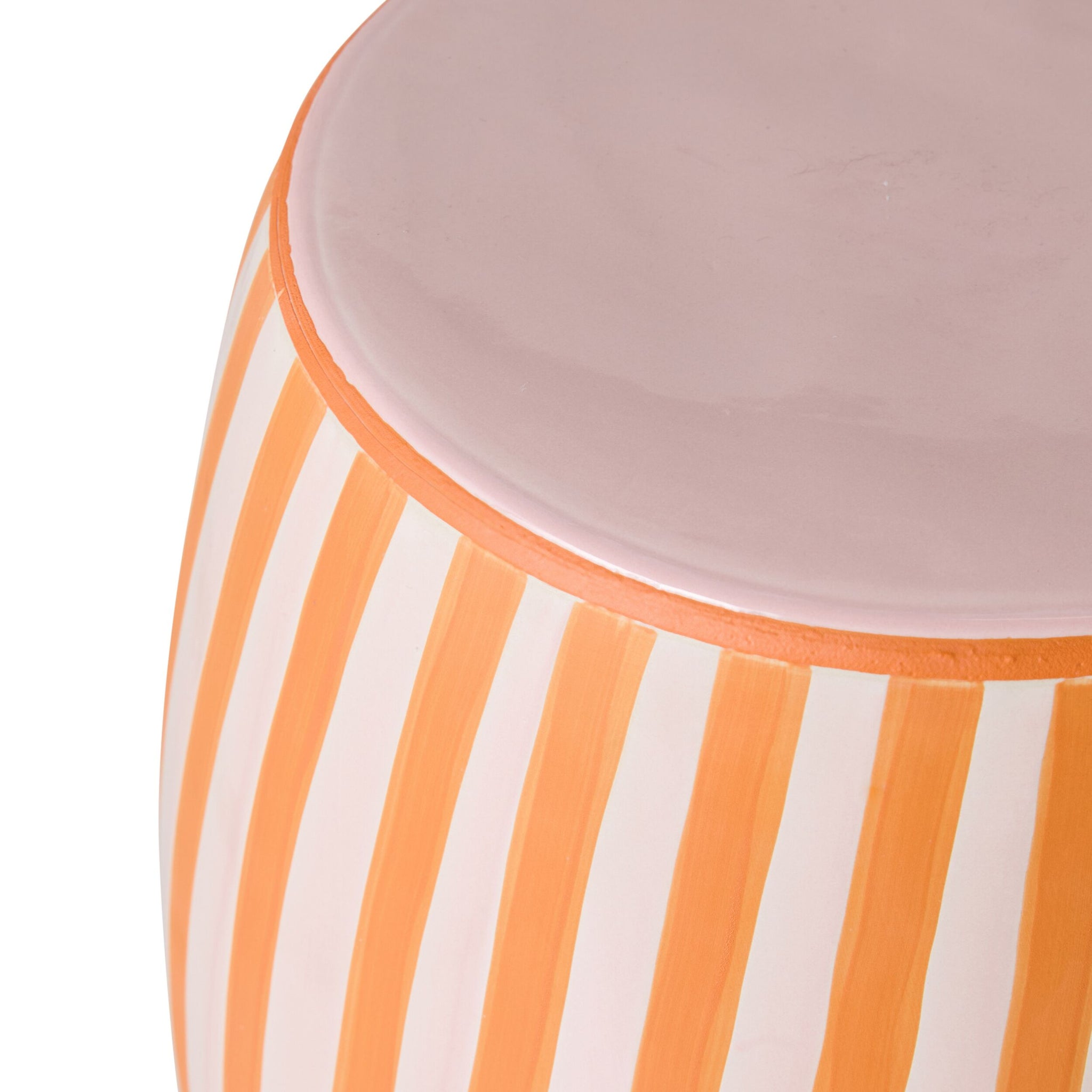 Stripe Stool Orange/Pink