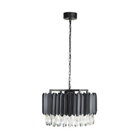 Mirabel Black 10 Light Crystal Glass Chandelier