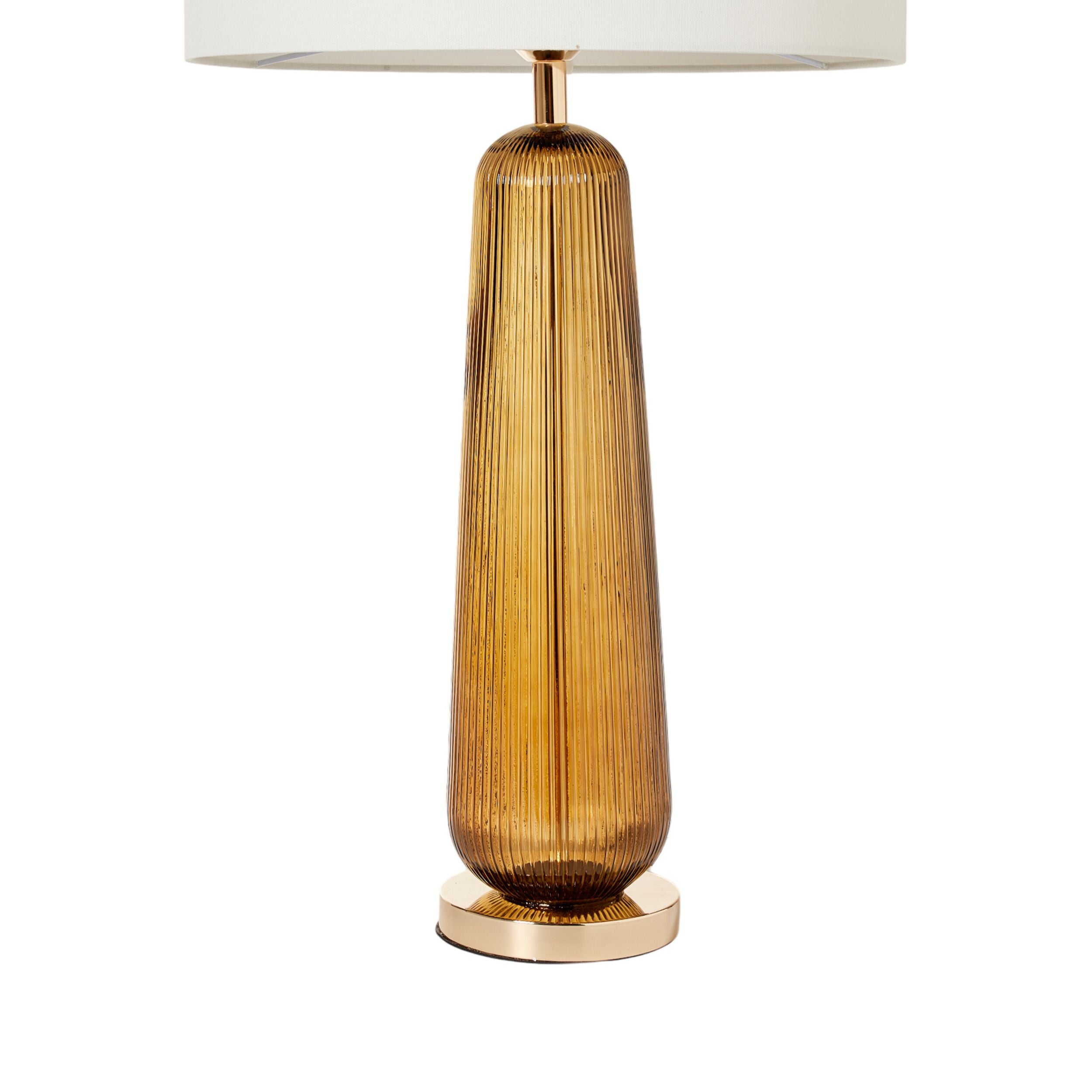 Fingal Fluted Glass Table Lamp Amber 87x45cm