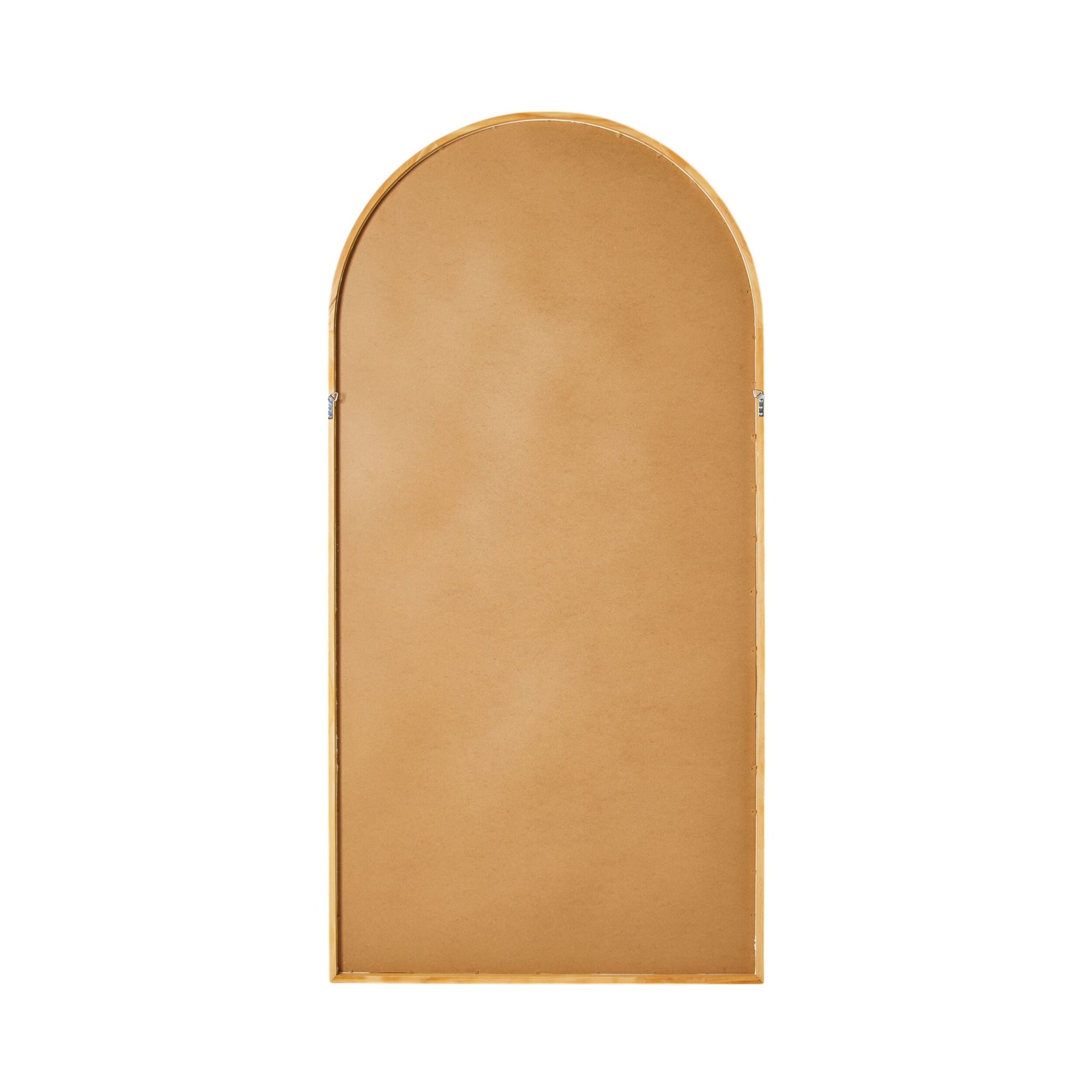 Natural Wooden Arched Floor Mirror 90x180cm