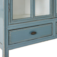 Sansha 2 Door & 2 Drawer Display Cabinet Dove Grey & White