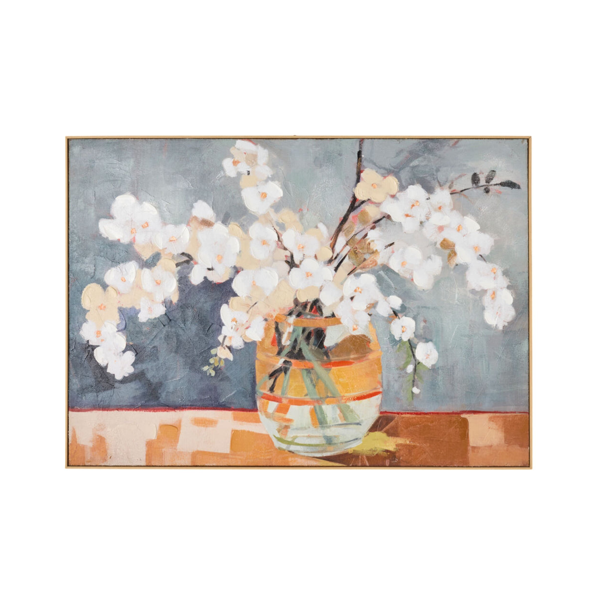 Blossom Beautiful Framed Hessian Print 100x140cm