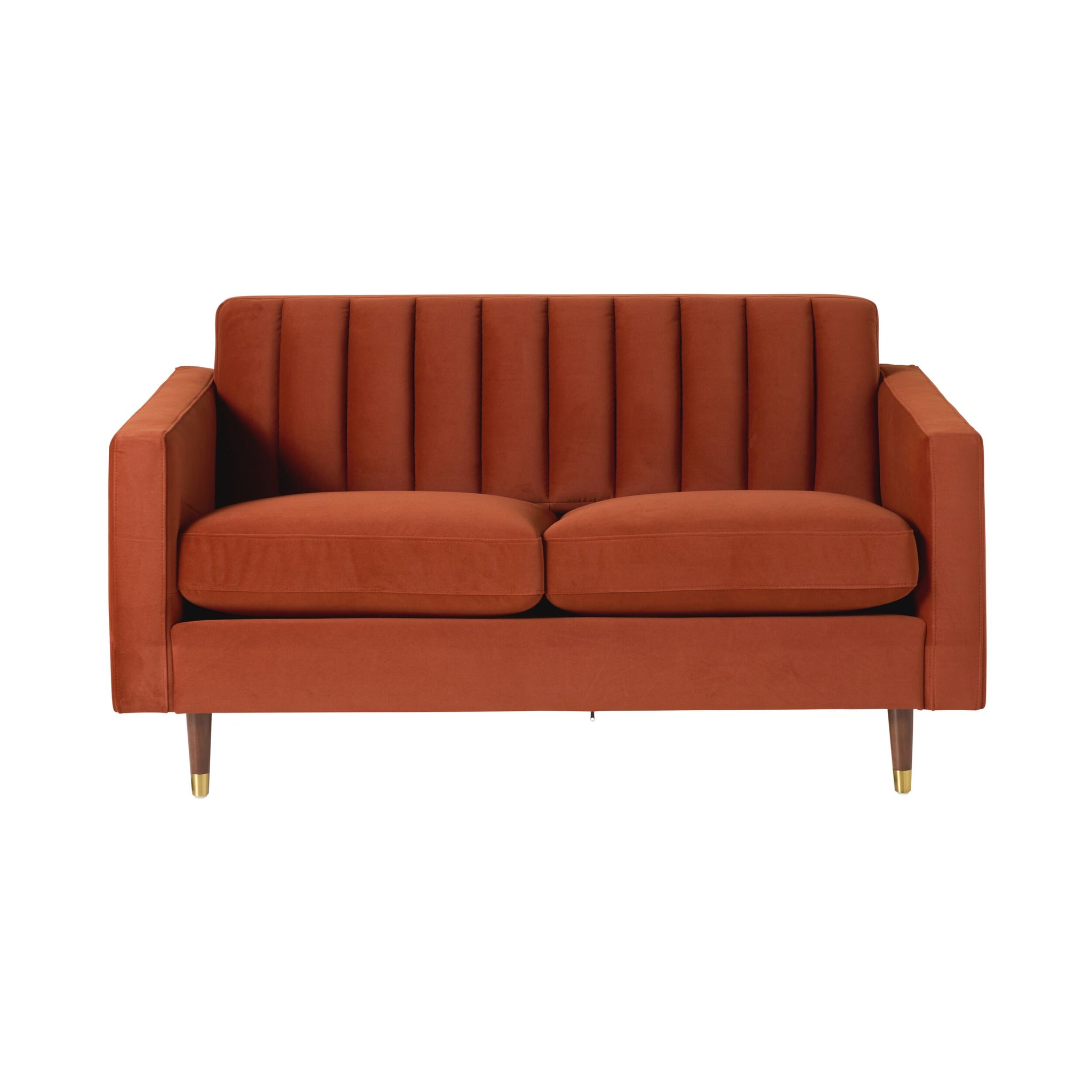 Stitch 2 Seater Velvet Sofa Copper