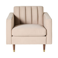 Stitch Velvet Armchair Taupe