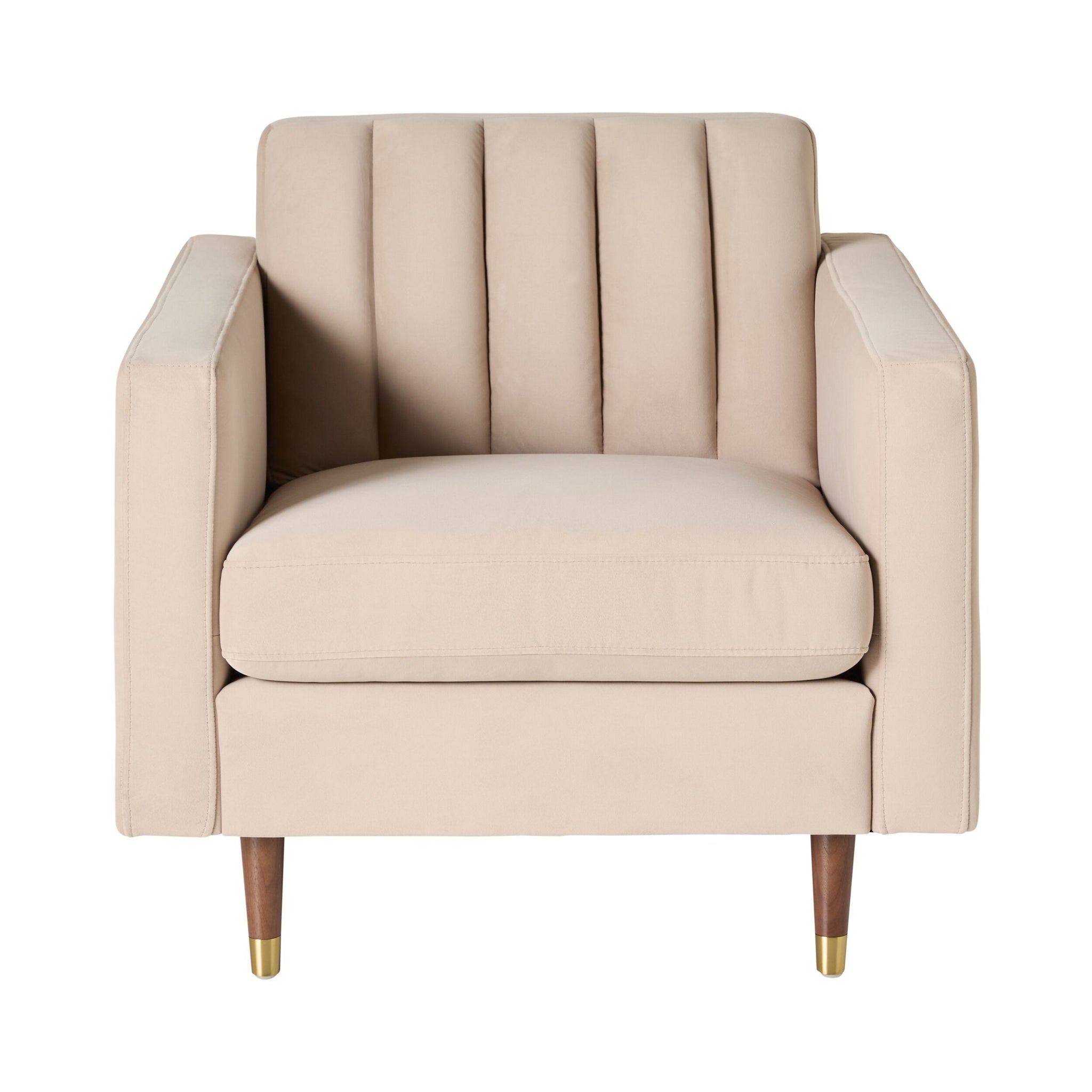Stitch Velvet Armchair Taupe