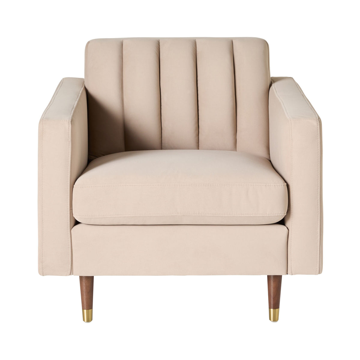 Stitch Velvet Armchair Taupe