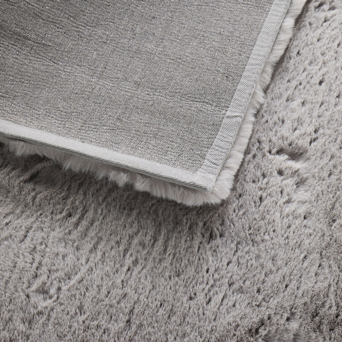 Faux Rabbit Fur Rug Silver 120x180cm