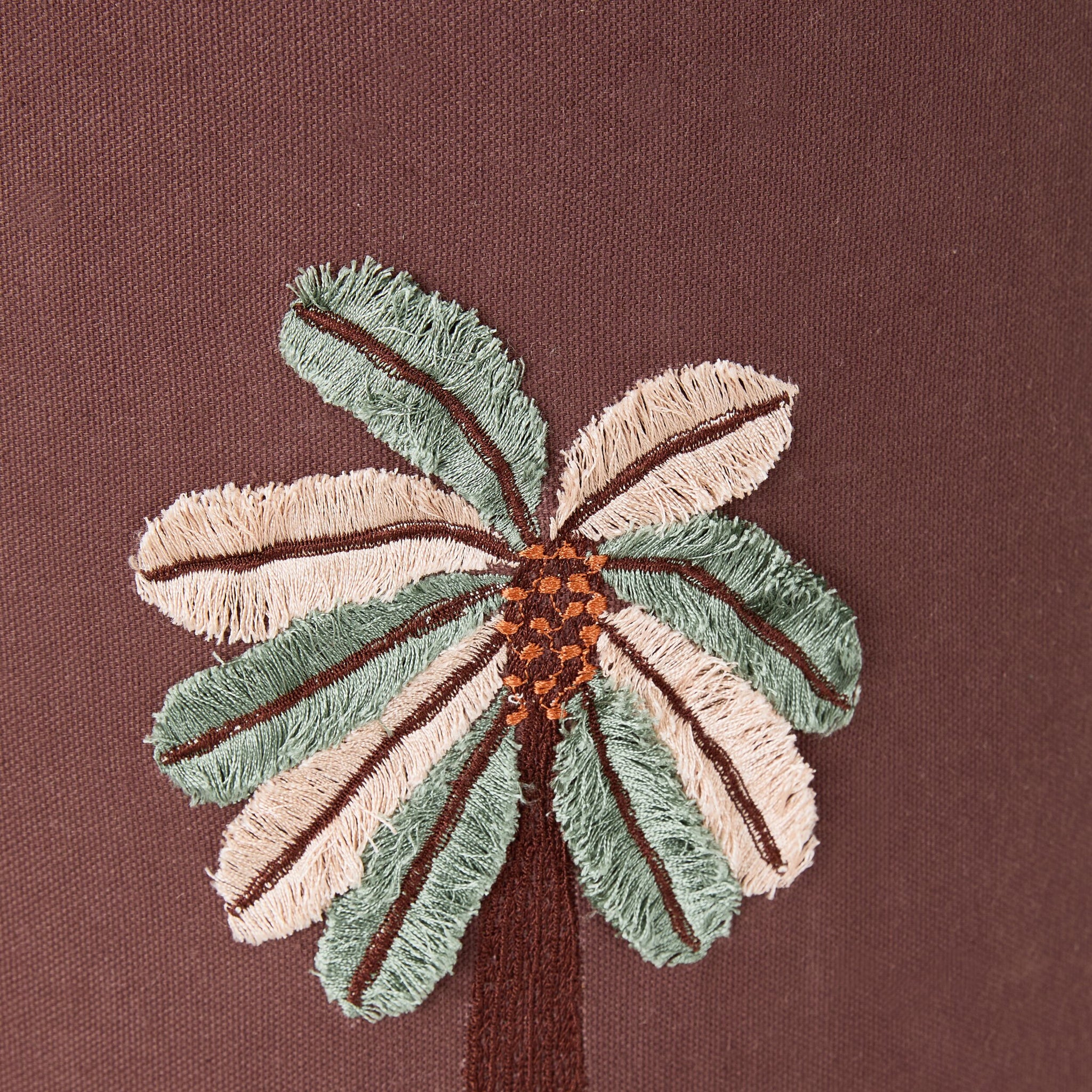 Embroidered Palm Shade Brown 35cm