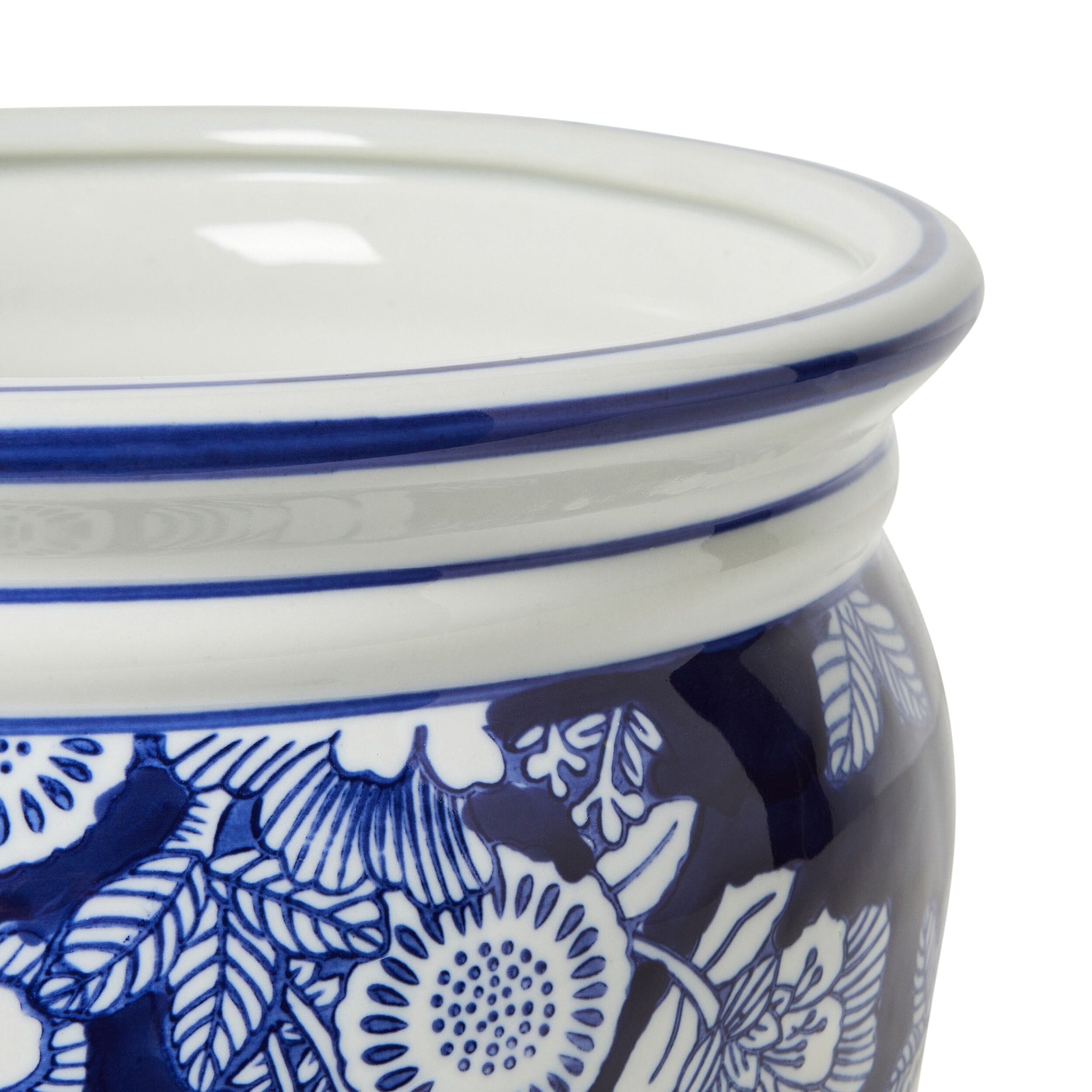 Celadon Tapestry Floral Plant Pot 25x25x20cm