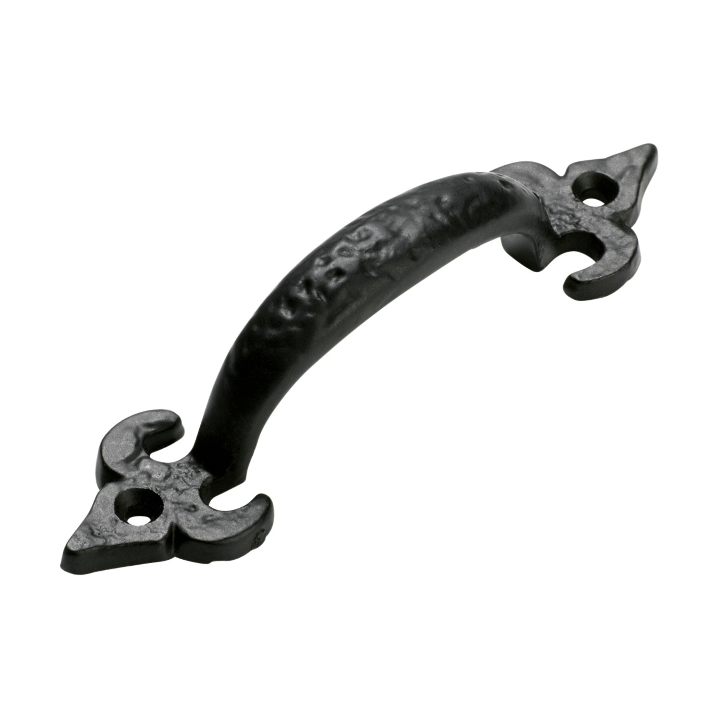 1864 Pull Handle Iron Fleur-de-lis Matte Black H125xP29mm