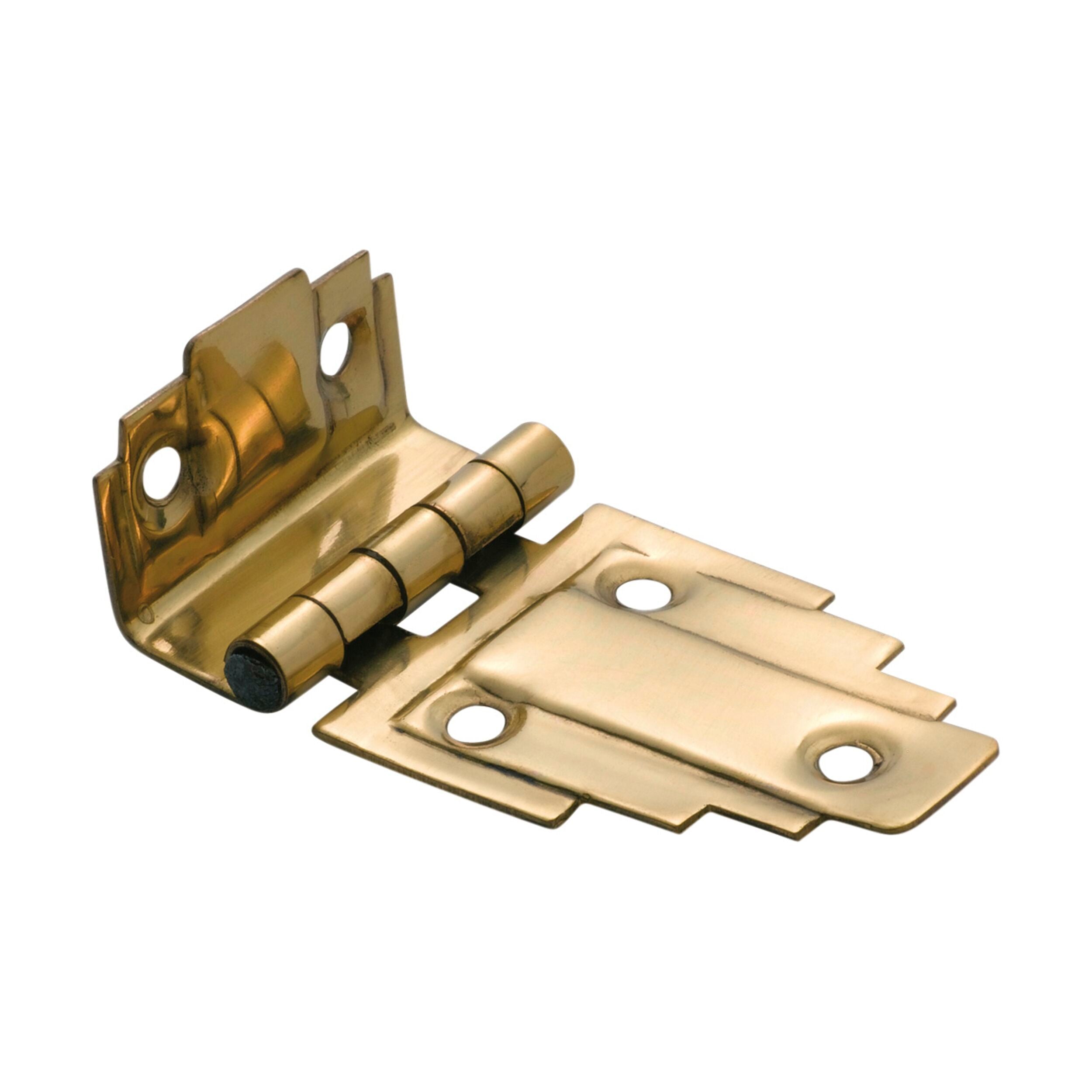 3768 Cabinet Hinge Sheet Brass Deco Offset Polished Brass H32xW63mm